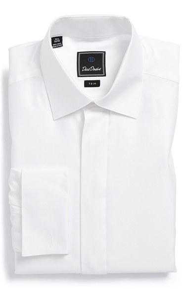 Men's David Donahue Trim Fit French Cuff Tuxedo Shirt