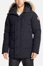 Men's Canada Goose 'carson' Slim Fit Hooded Packable Parka With Genuine Coyote Fur Trim - Black