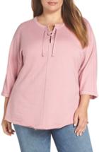Women's Jag Jeans Debbie Vintage Terry Lace-up Neck Shirt
