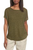 Women's Eileen Fisher Organic Linen & Cotton Knit Top, Size - Green