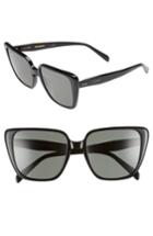 Women's Celine 57mm Modified Square Cat Eye Sunglasses - Black