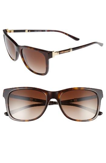 Women's Tory Burch 55mm Gradient Sunglasses - Dark Tortoise
