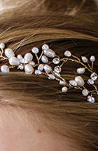Brides & Hairpins 'arabella' Jeweled Halo & Sash, Size - Grey