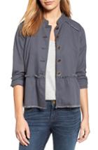 Women's Caslon Twill Peplum Jacket, Size - Grey