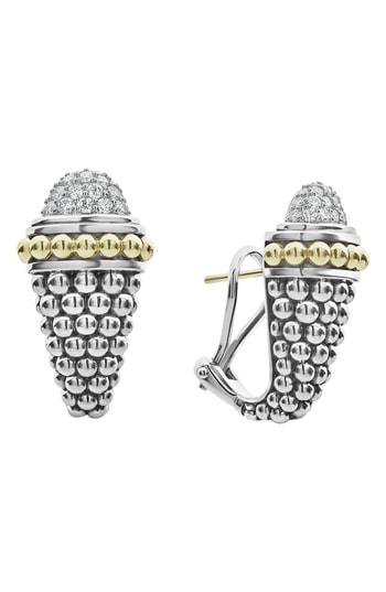 Women's Lagos Signature Caviar Diamond Pave Earrings