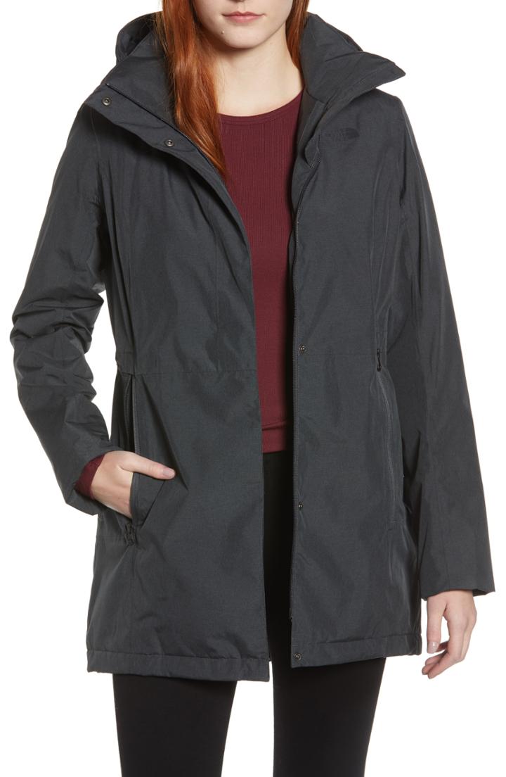 Women's Kristen Blake Genuine Fox Trim Hooded Wool Coat