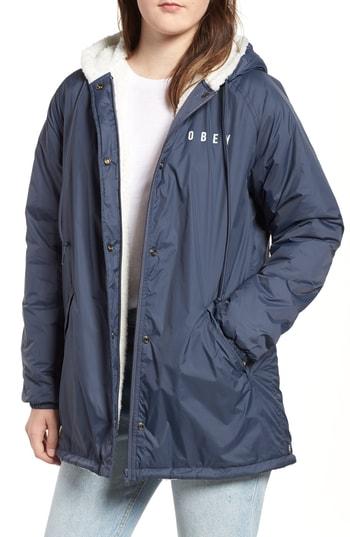 Women's Obey Kenna Water-resistant Coach's Jacket - Blue