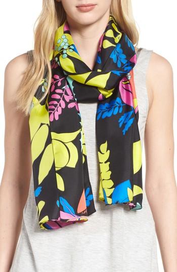 Women's Echo Alonnah Floral Silk Scarf, Size - Black