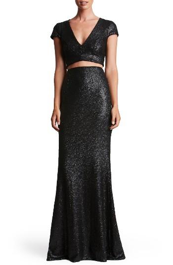 Women's Dress The Population Cara Two-piece Gown - Black