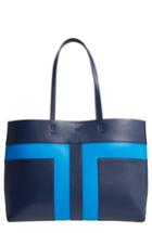 Tory Burch Block T Leather Tote - Blue