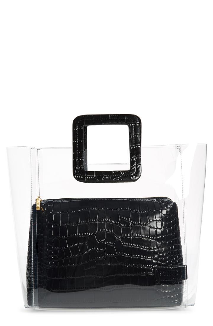 Staud Shirley Transparent Tote - Black