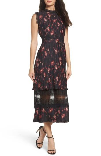 Women's Foxiedox Biella Floral Midi Dress - Black