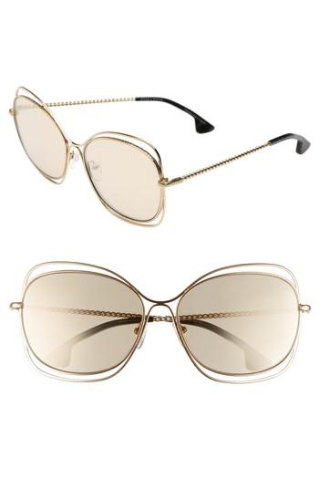 Women's Alice + Olivia Collins 60mm Butterfly Sunglasses - Soft Gold