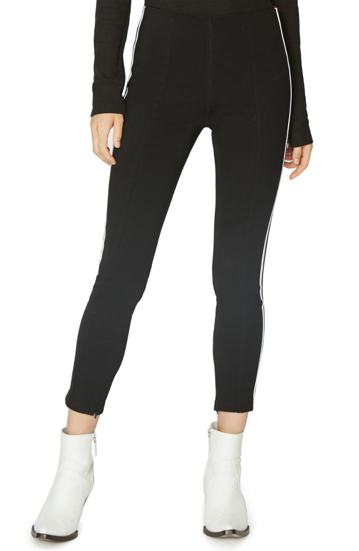 Women's Sanctuary Stripe Crop Track Pants - Black