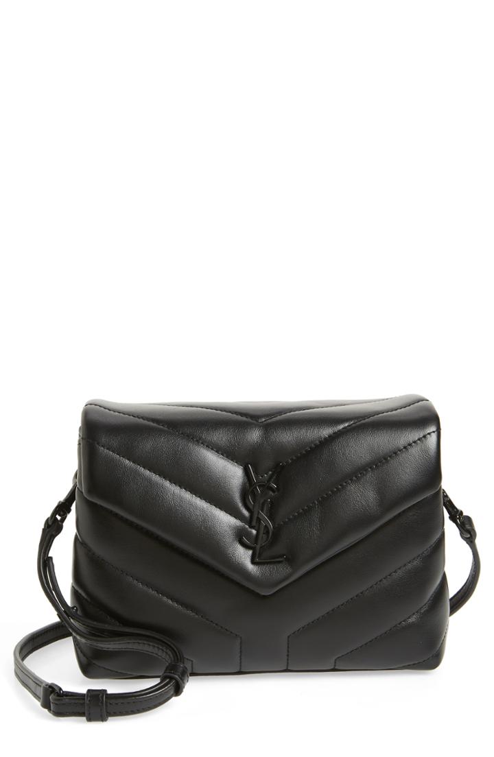 Saint Laurent Toy Loulou Leather Crossbody Bag - Black