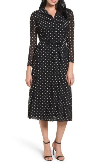 Women's Anne Klein New York Polka Dot Shirt Dress