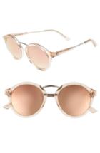 Women's Electric Mix Tape 52mm Mirrored Round Sunglasses - Nude Crystal/ Champagne