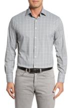 Men's Peter Millar Vedder Gingham Regular Fit Performance Sport Shirt, Size - Grey