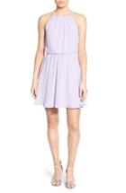 Women's Lush Blouson Chiffon Skater Dress - Purple