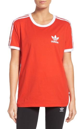 Women's Adidas 3-stripes Tee - Red