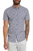 Men's Ted Baker London Alygar Slim Fit Floral Woven Shirt (s) - Blue