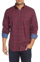 Men's Bugatchi Classic Fit Buffalo Check Flannel Sport Shirt - Red