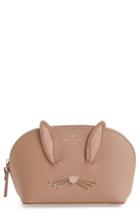 Kate Spade New York Desert Muse Small Abalene Leather Cosmetics Bag With Faux Fur Trim, Size - Brown Multi