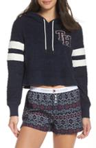 Women's Tommy Hilfiger Marshmallow Varsity Hoodie Sweatshirt - Blue