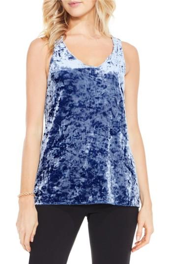 Women's Vince Camuto Crushed Velvet Knit Tank - Blue