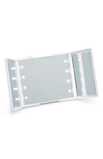 Impressions Vanity Co. Trifold Compact Led Makeup Mirror With Stand, Size - White