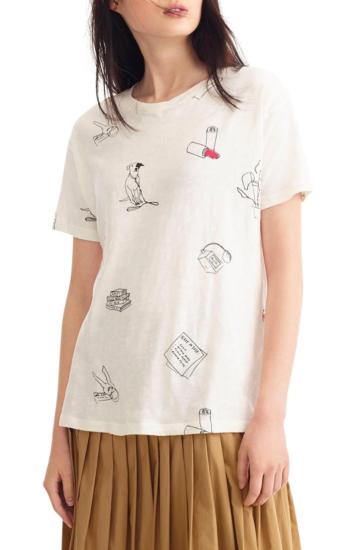 Women's J.crew Happy Days Tee - Ivory