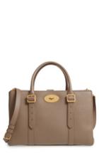 Mulberry Bayswater Double Zip Leather Satchel - Grey