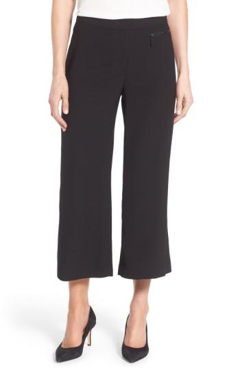 Petite Women's Vince Camuto Zip Pocket Culottes P - Black
