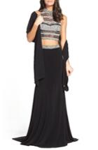 Women's Jvn By Jovani Embellished Two-piece Gown With Shawl