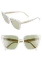 Women's Celine 57mm Modified Square Cat Eye Sunglasses - Milky White Swan