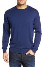 Men's Peter Millar Crown Soft Cotton & Silk Sweater, Size - Blue