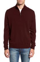Men's John W. Nordstrom Quarter Zip Cashmere Sweater - Burgundy