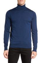 Men's John Smedley 'richards' Easy Fit Turtleneck Wool Sweater - Blue