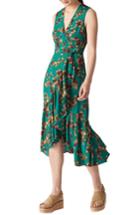 Women's Whistles Capri Print Midi Wrap Dress Us / 6 Uk - Green