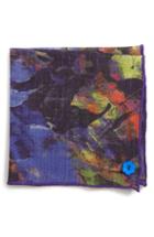 Men's Armstrong & Wilson Floral Cotton Pocket Square, Size - Purple