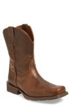 Men's Ariat 'rambler' Square Toe Leather Cowboy Boot .5 W - Brown