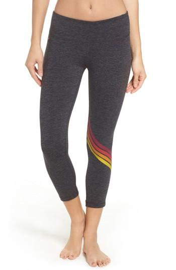 Women's Aviator Nation Chevron Capris, Size X-small - Red