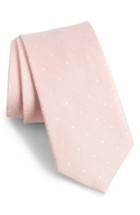 Men's The Tie Bar Dot Silk & Linen Tie, Size X-long X-long - Pink
