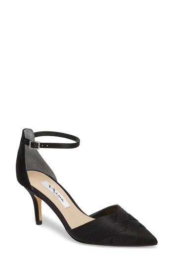 Women's Nina Teriann Ankle Strap Pump .5 M - Black