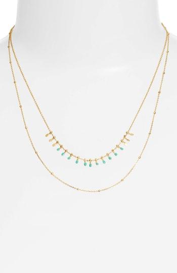 Women's Argento Vivo Fringed Stone Double Necklace