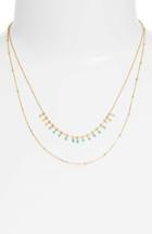 Women's Argento Vivo Fringed Stone Double Necklace