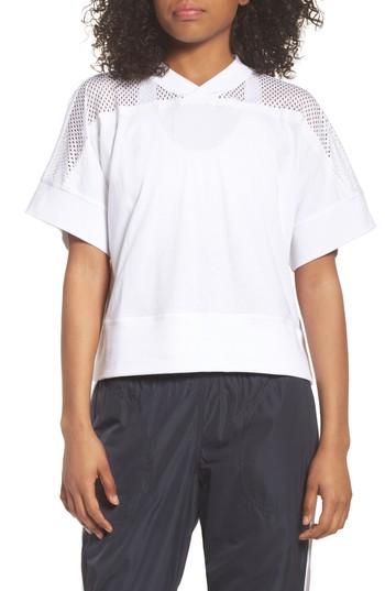 Women's Adidas By Stella Mccartney Training Cotton Mesh Tee - White
