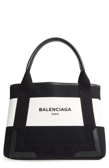 Balenciaga Small Cabas Canvas Tote - Black