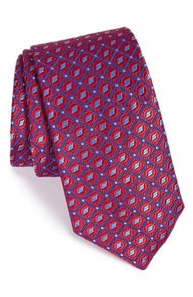 Men's Ted Baker London Geometric Silk Tie, Size - Red