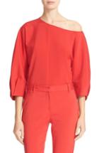 Women's Tibi Sculpted Sleeve One-shoulder Top - Red